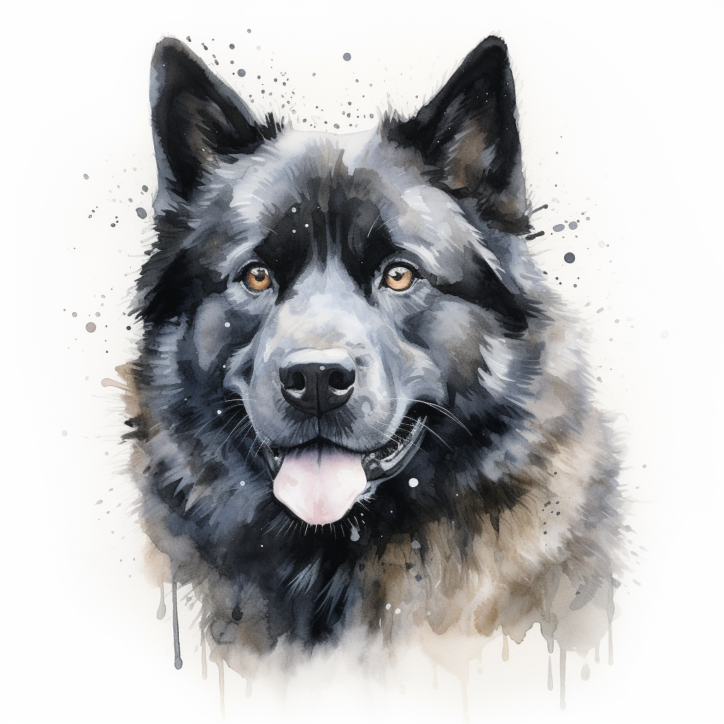 Beautiful American Akita Dog Illustration