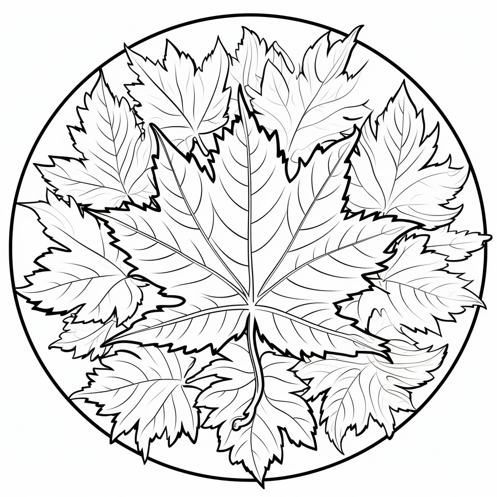 Autumn mandala coloring page for kids