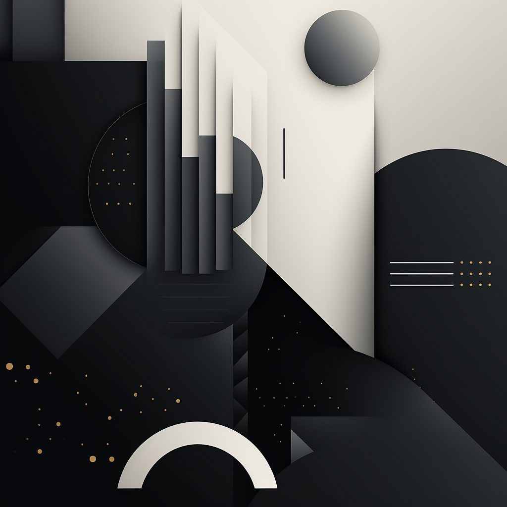 Black and white background gradient shapes modern illustration style