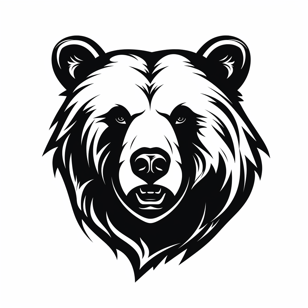 Black and white bear head icon