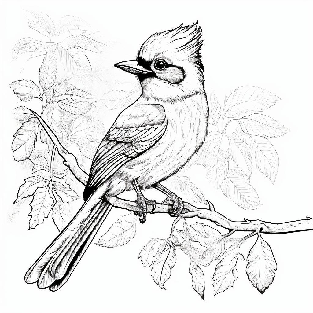 Simple black and white bird illustration