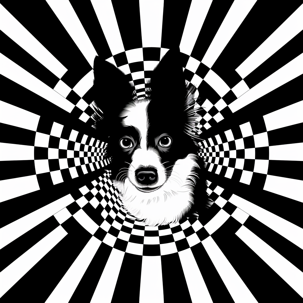 Checkered dog optical illusion