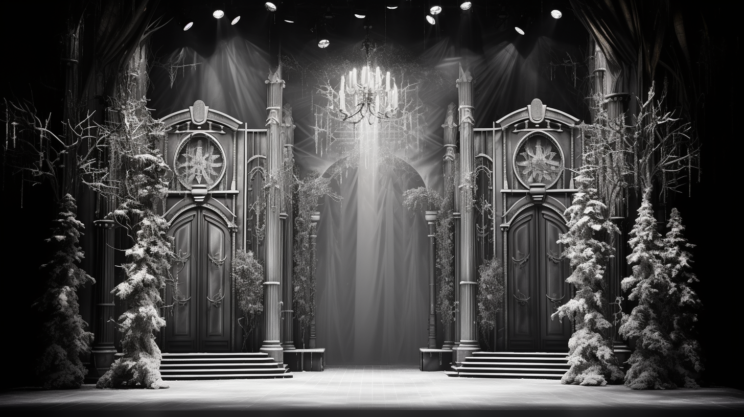 Black and White Christmas Stage Design  ?️