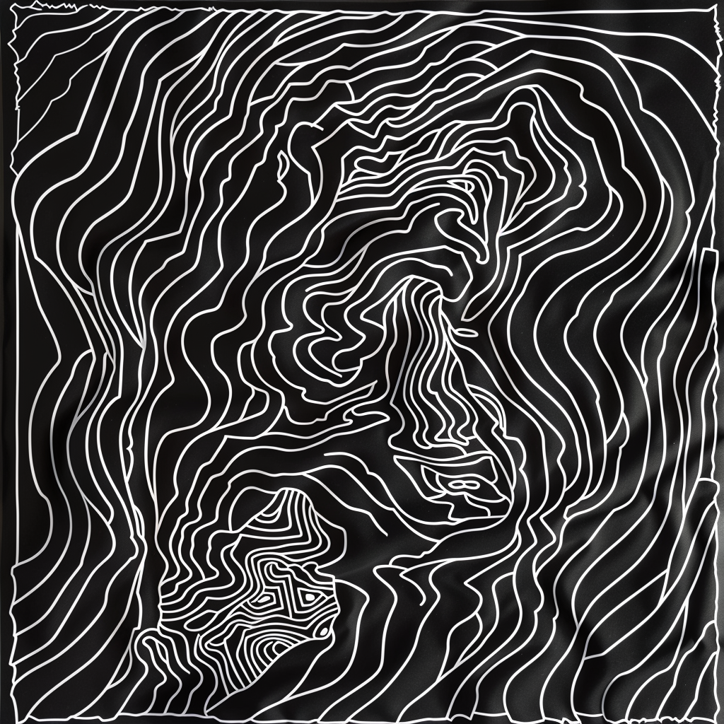 Black White Contour Lines Vector Art