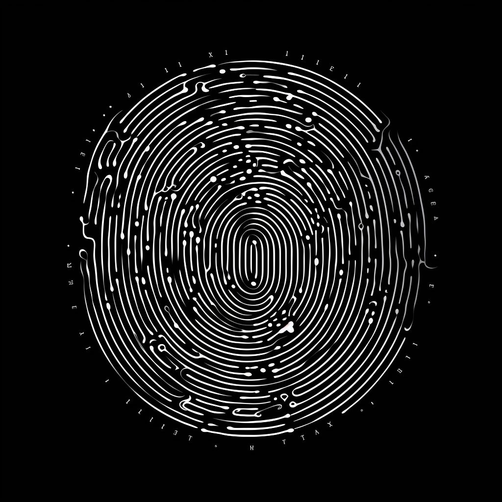 Stylized fingerprint representing growth, connection, and storytelling