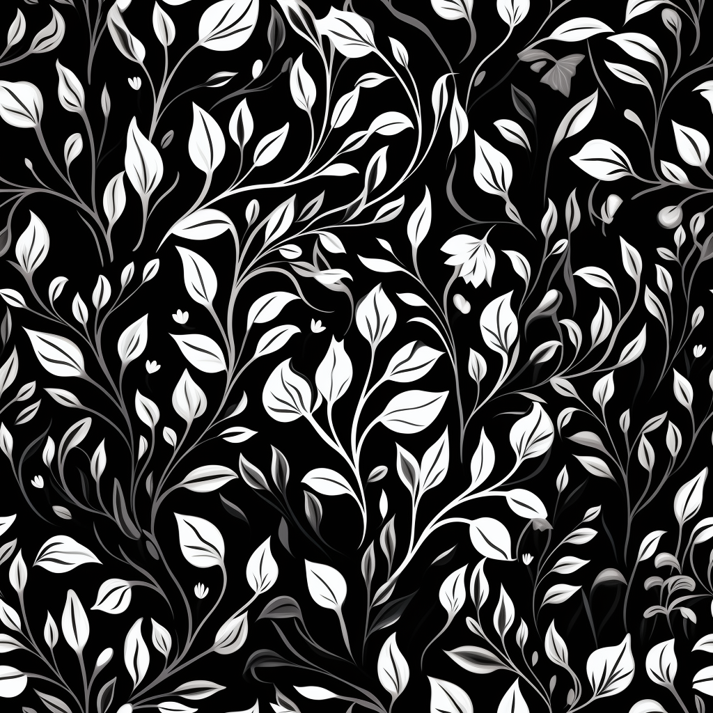 Black and White Floral Vector Design