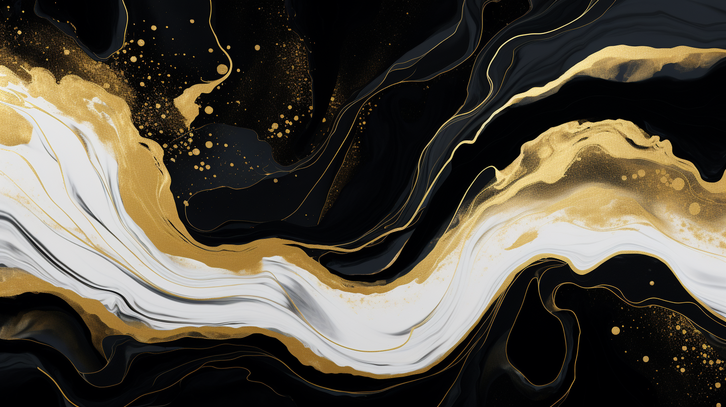 Black and white background with gold splashes