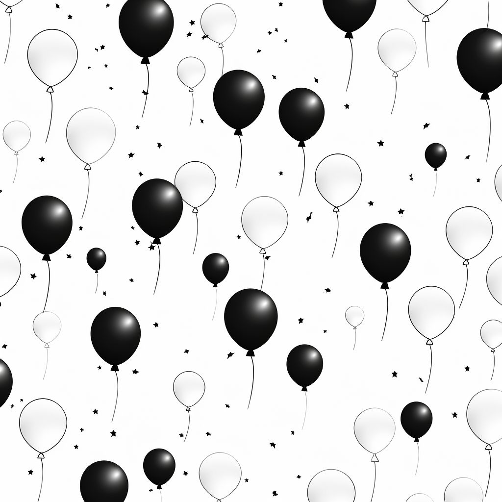 Graphic design of birthday balloons on white background