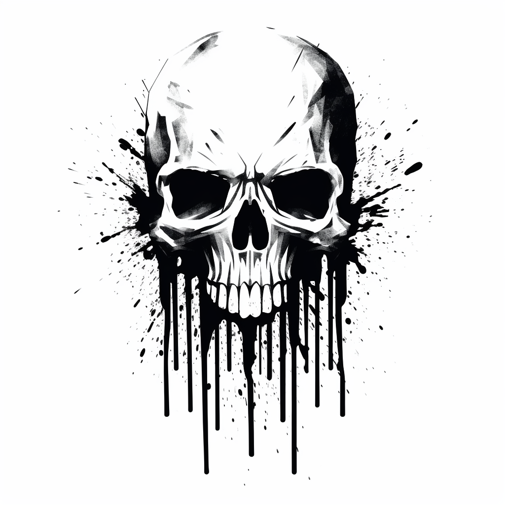 Black skull brush vector