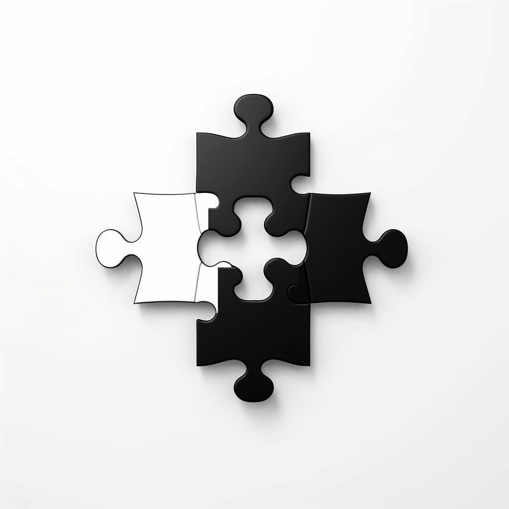 Black and White Jigsaw Puzzle Logo