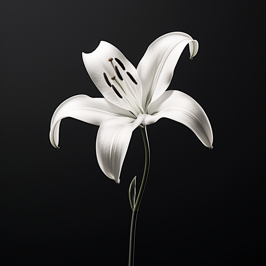 Elegant black and white lily flower