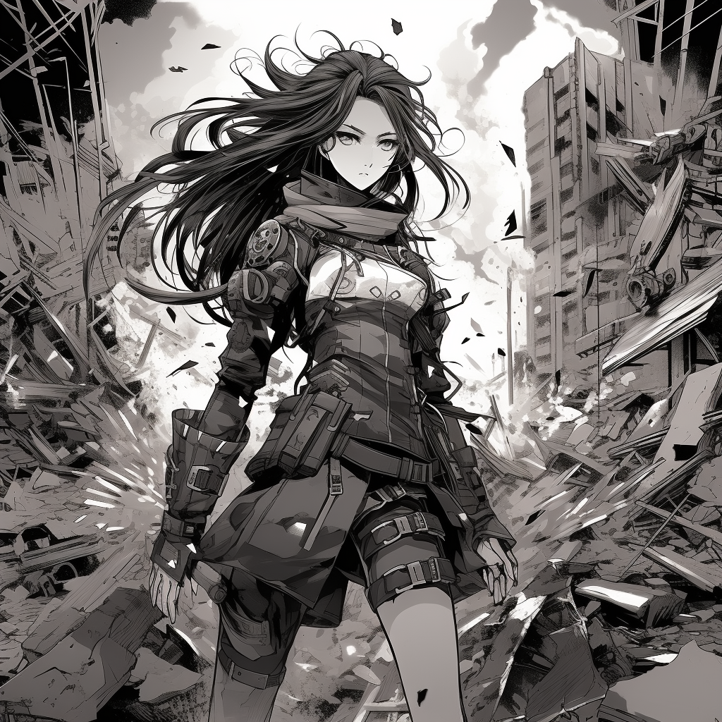 Strong manga warrior in post-apocalyptic setting