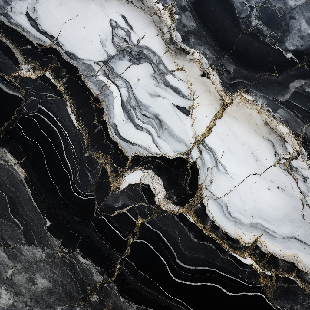 Elegant black and white marble closeup