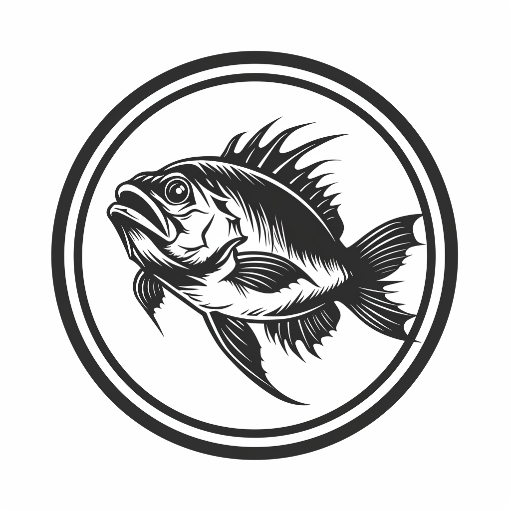 Black and White Minimalist Cod Fish Logo