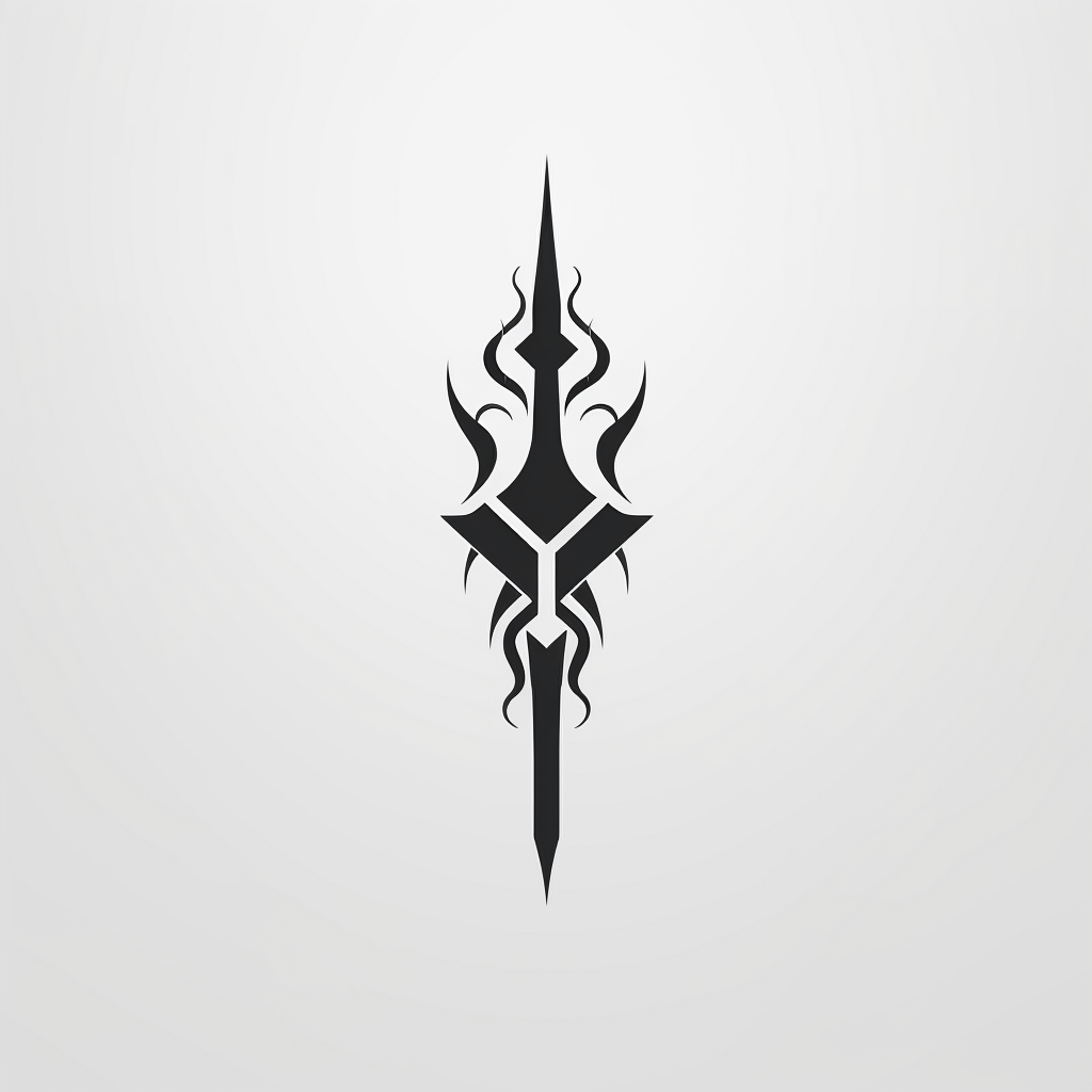 Minimalist geometric dagger logo design