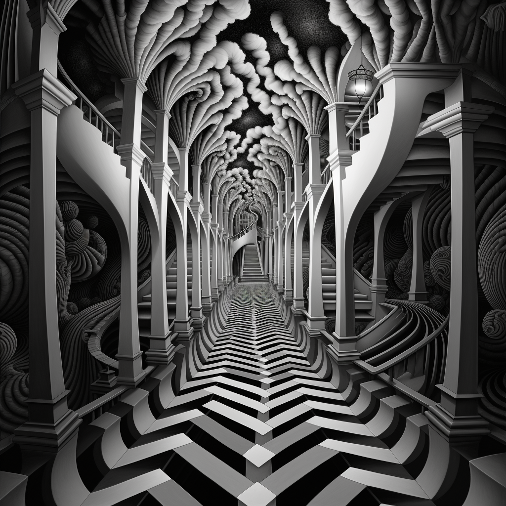 Captivating black and white optical illusions