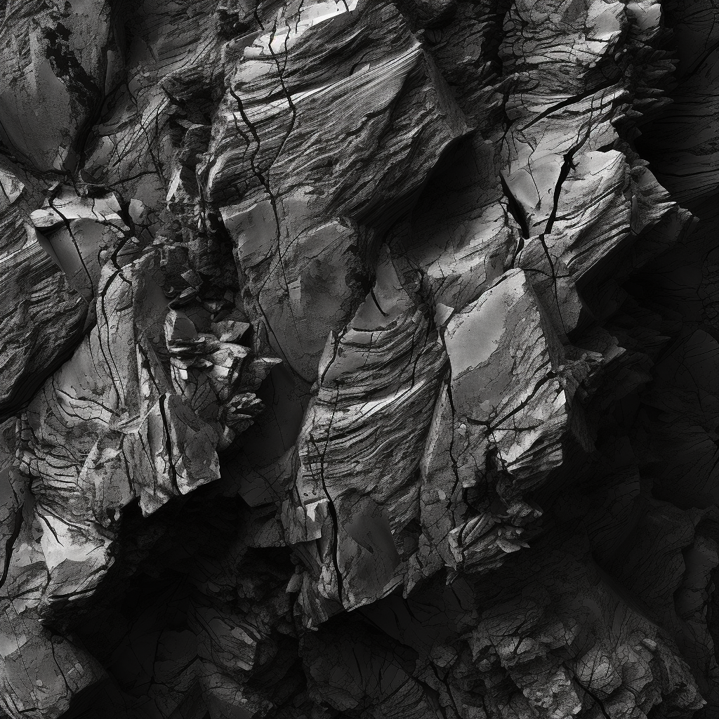 Highly detailed black and white rocky texture