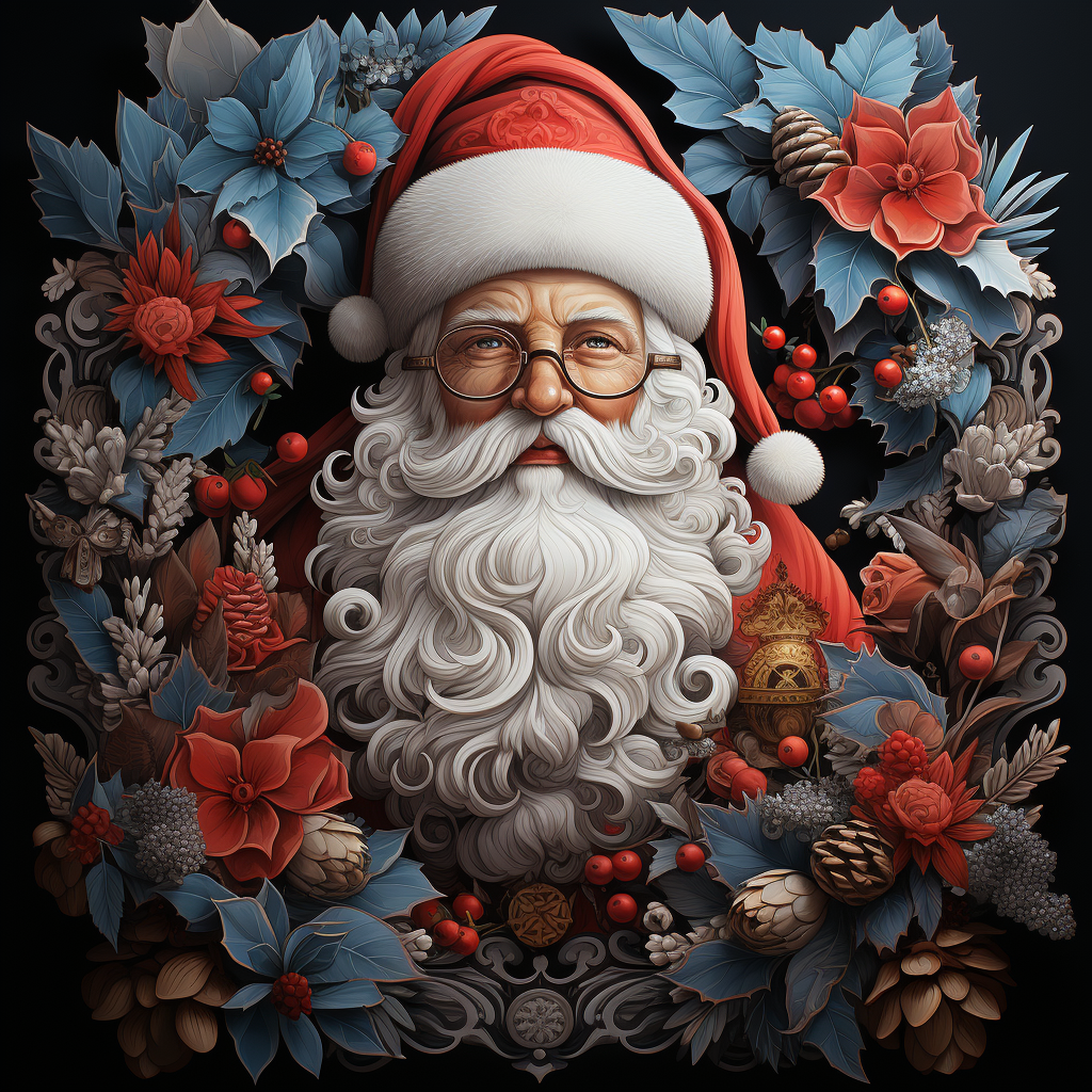 Black and white Santa Claus for a color book