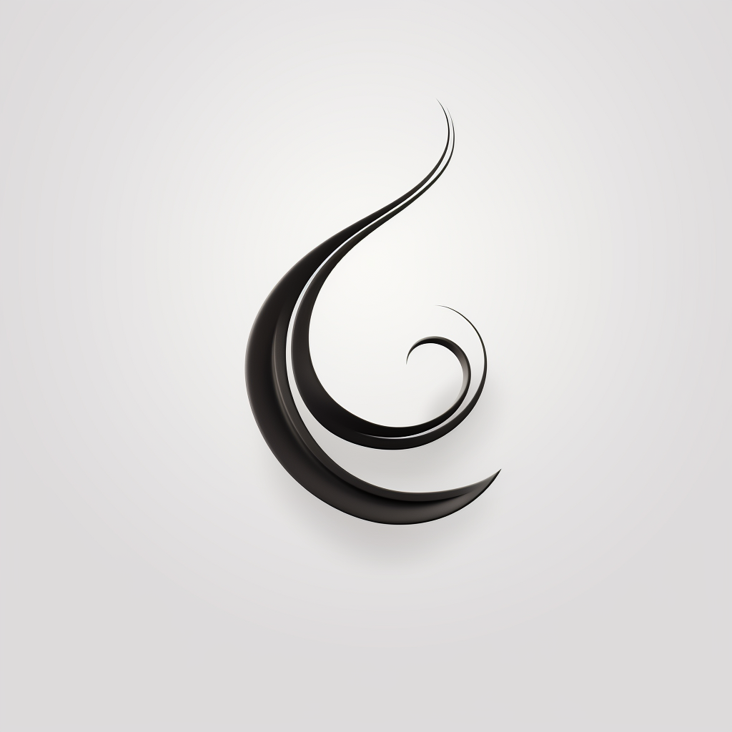 Black and white logo ideas with silky swirls