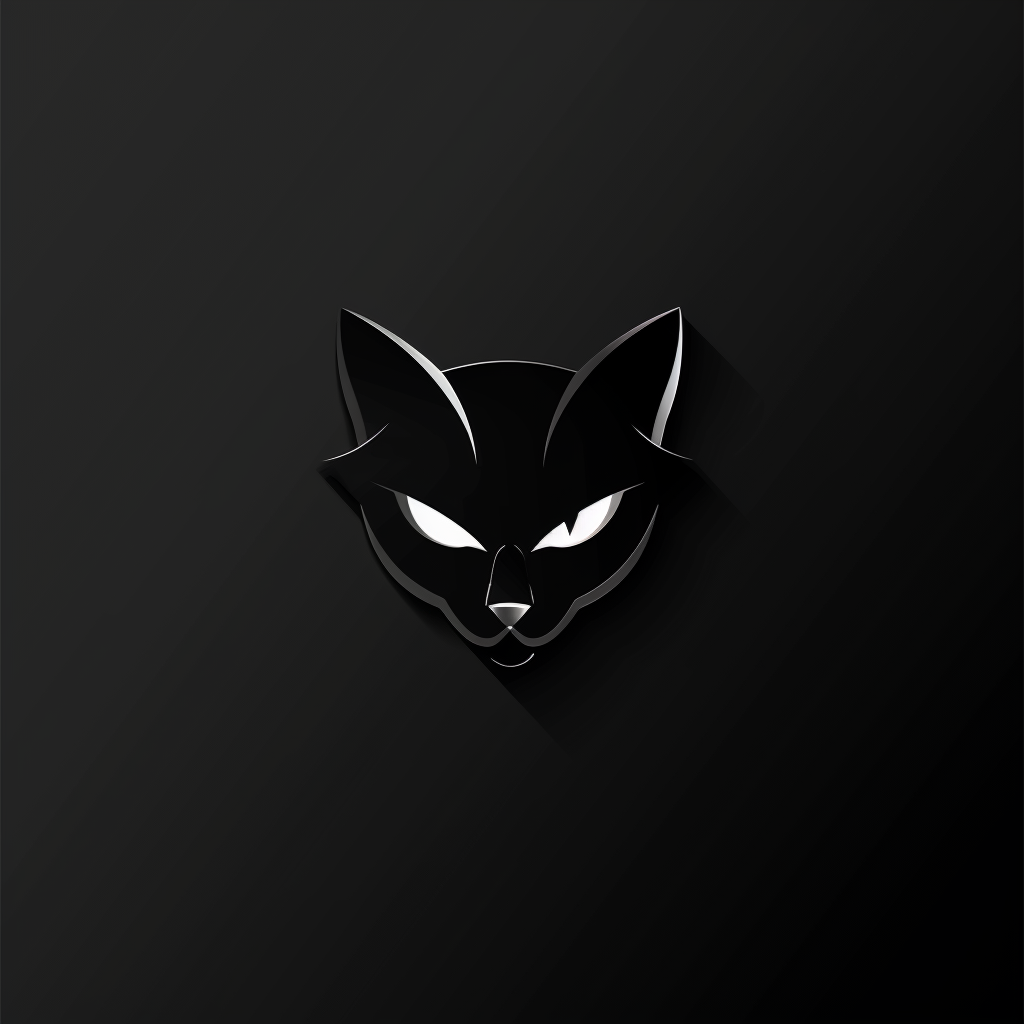 Simple cat logo in black and white