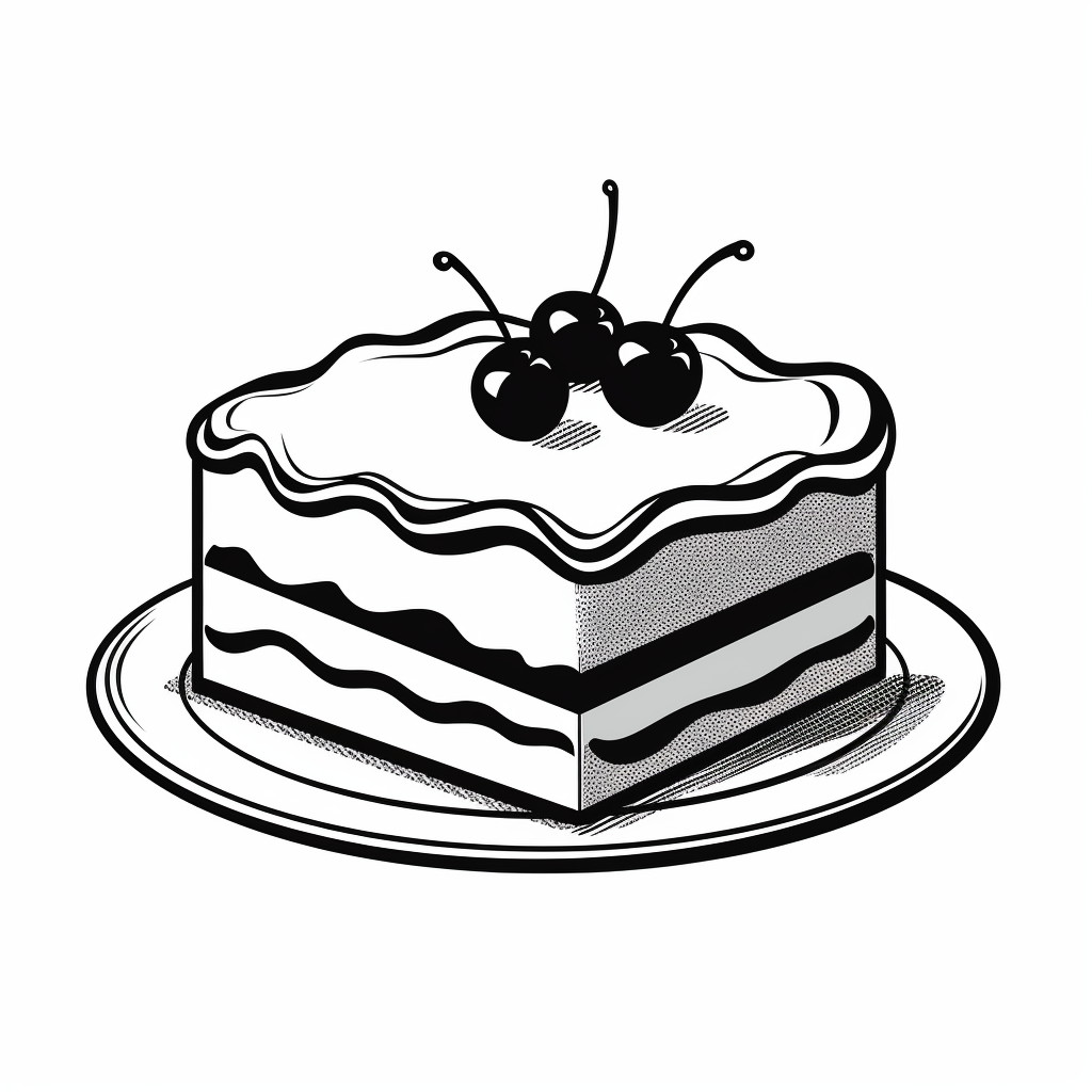 Beautiful square cake in black and white