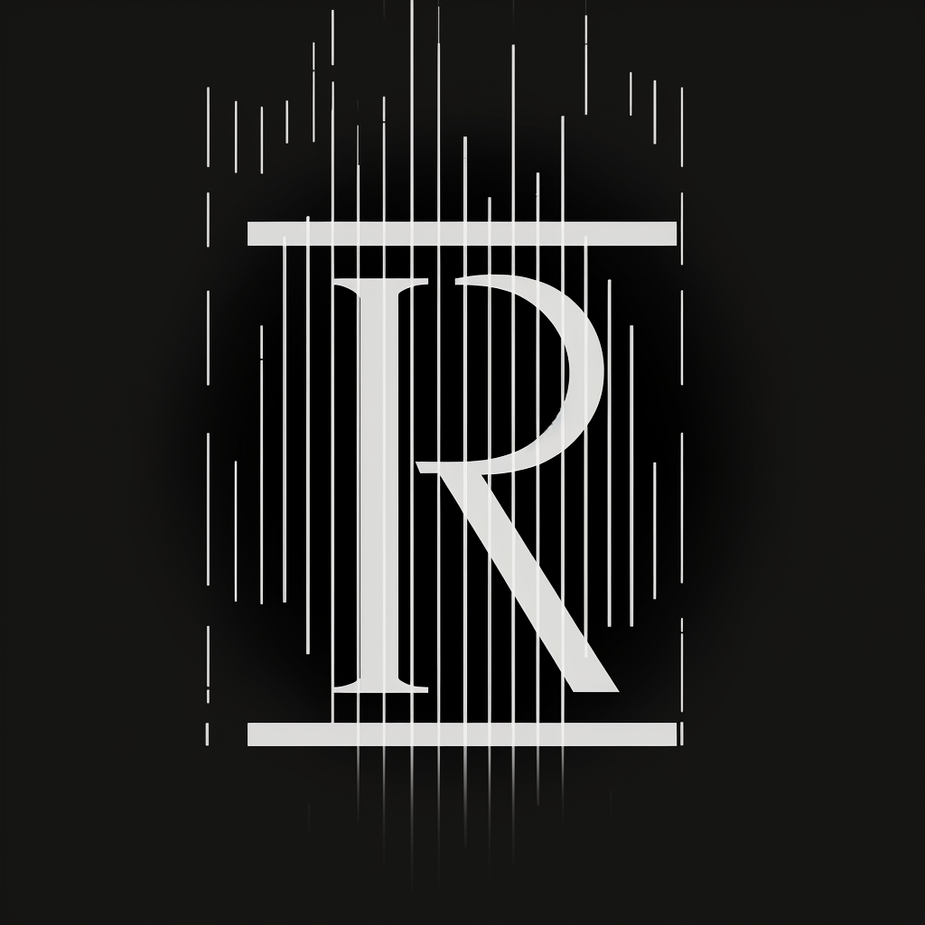 Stylish black and white R, Y & symbol