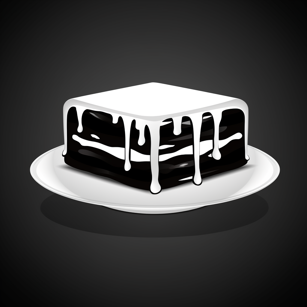 Cake vector icon in black and white