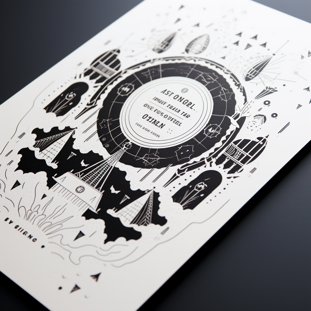 Black and white invitation to trampoline hall