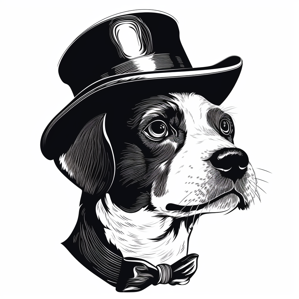 Profile of a Dog with Hat