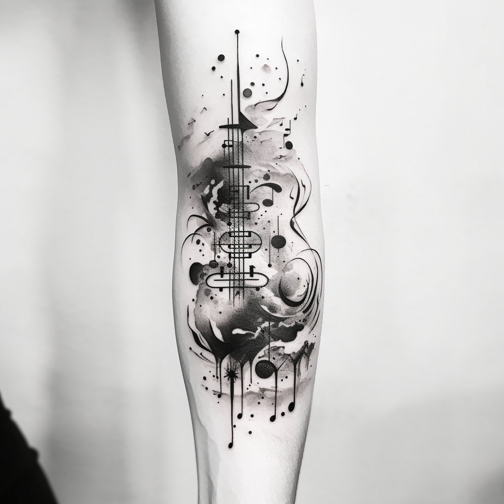 Black and White Watercolor Forearm Tattoo