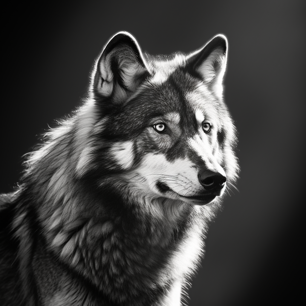 Black and White Wolf Pencil Art  ?️