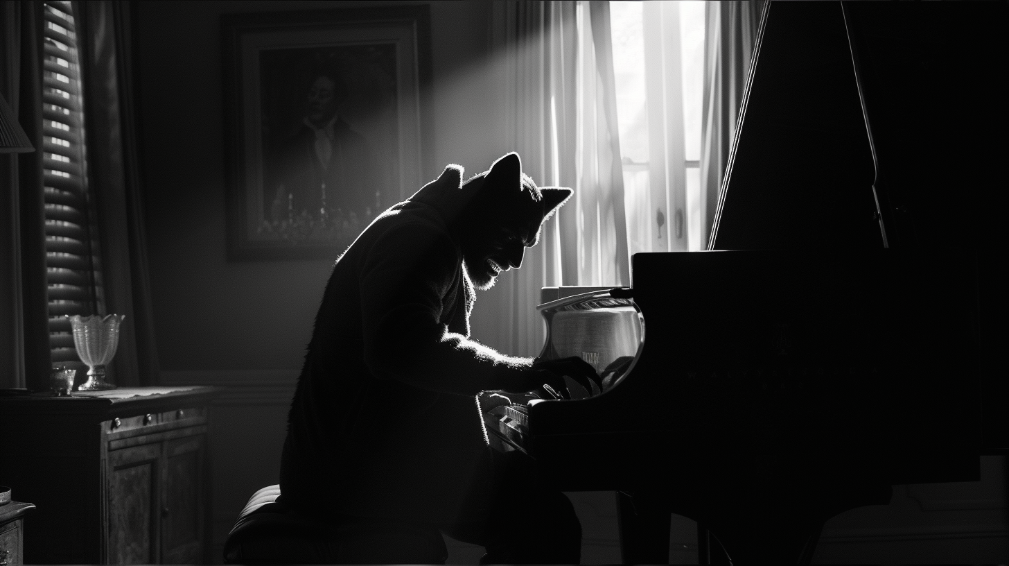 Black Wolverine Playing Piano