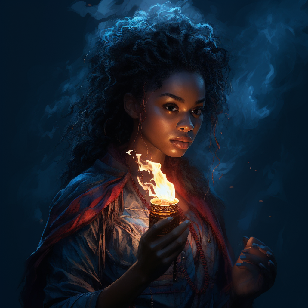 Inspiring 3D Illustration of Black Woman Carrying Torch