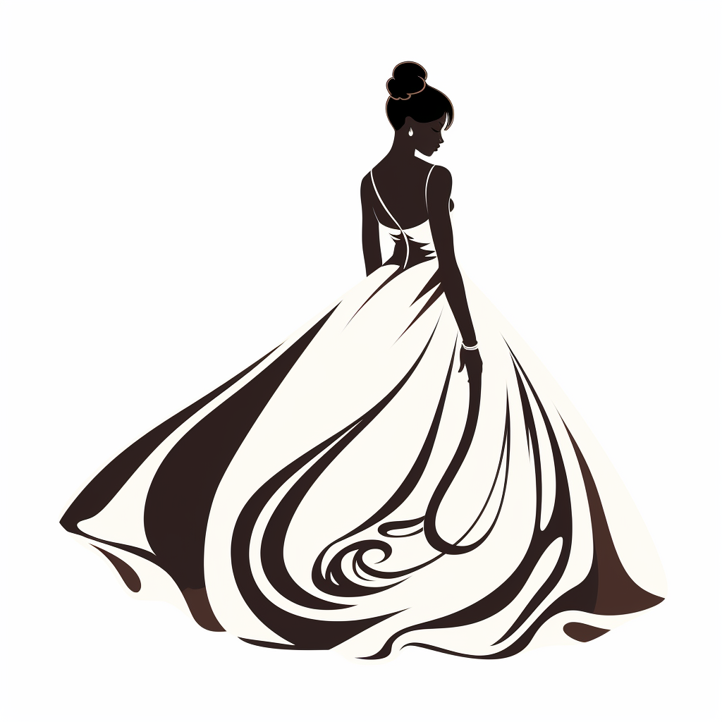 Silhouette of black woman in debutante dress