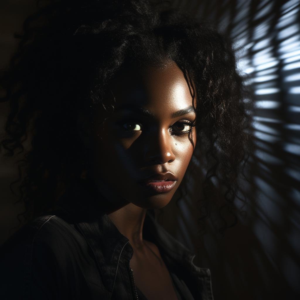 Dramatic Black Woman Portrait