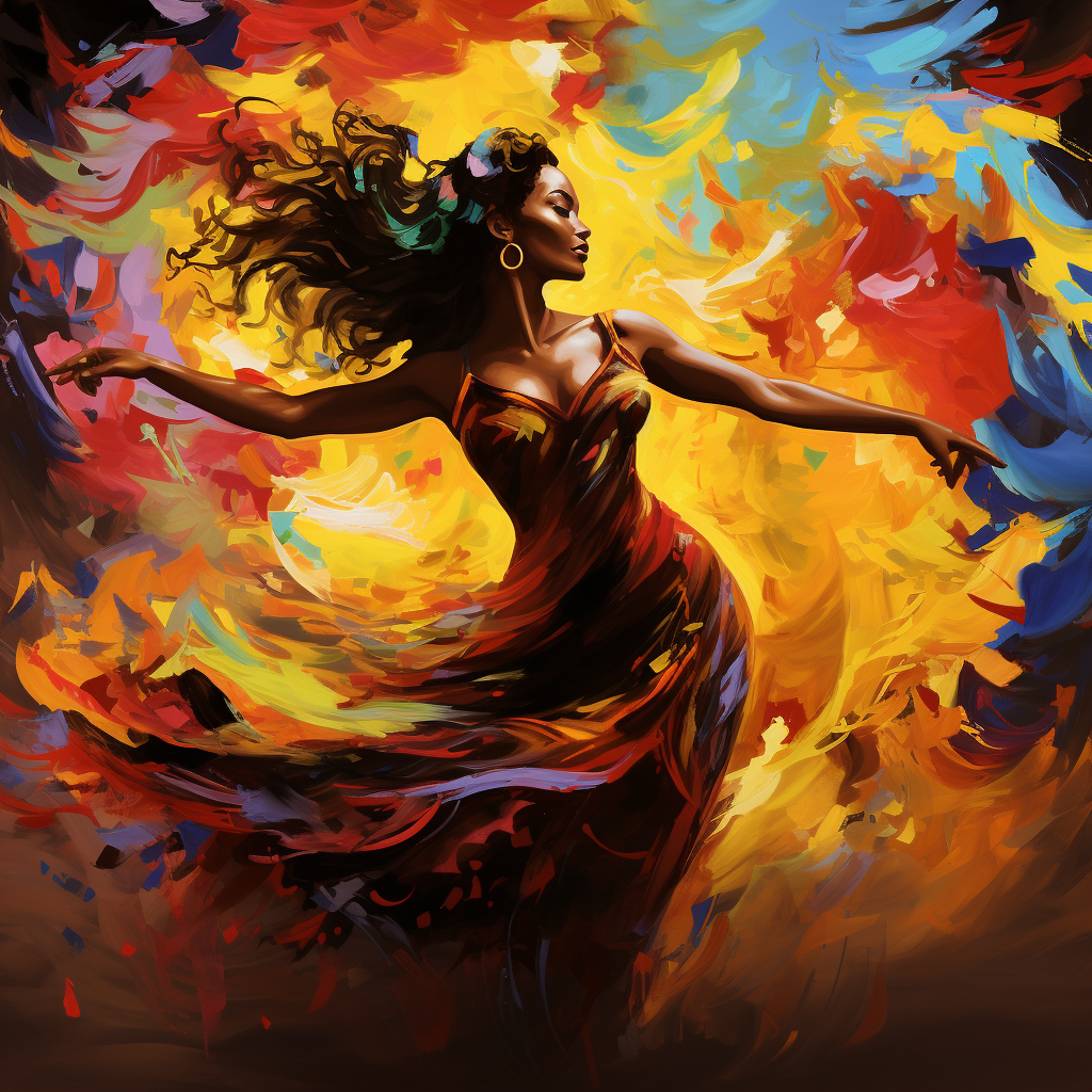 Black woman dancing with joy and freedom