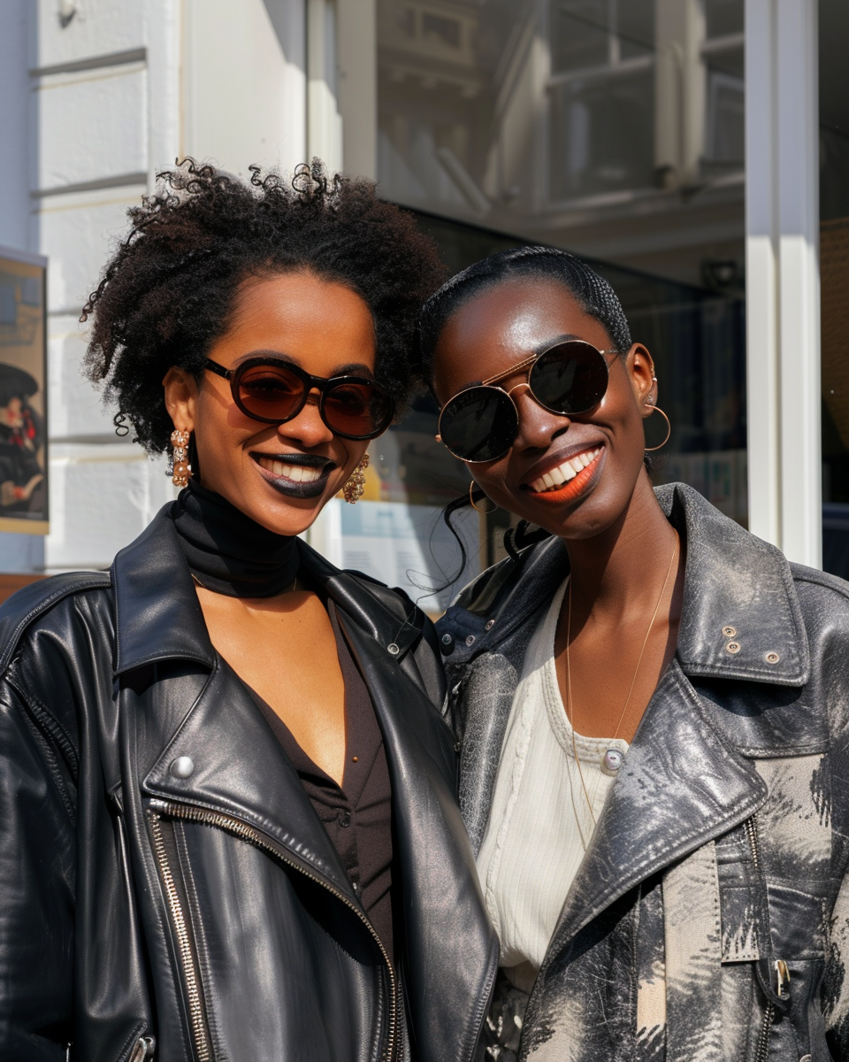 Two women shopping on street