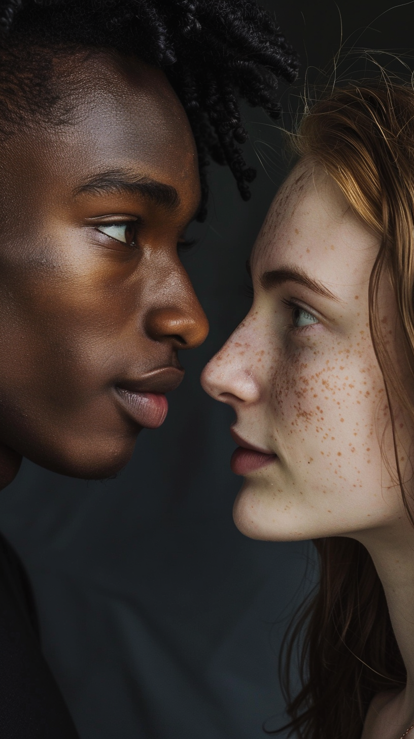 young couple portrait natural lighting