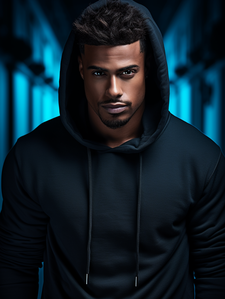 Black Male in High-Quality Hoodie Mockup