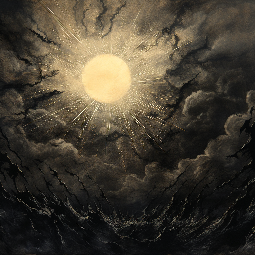 Black Sun Crossing Dark Clouds