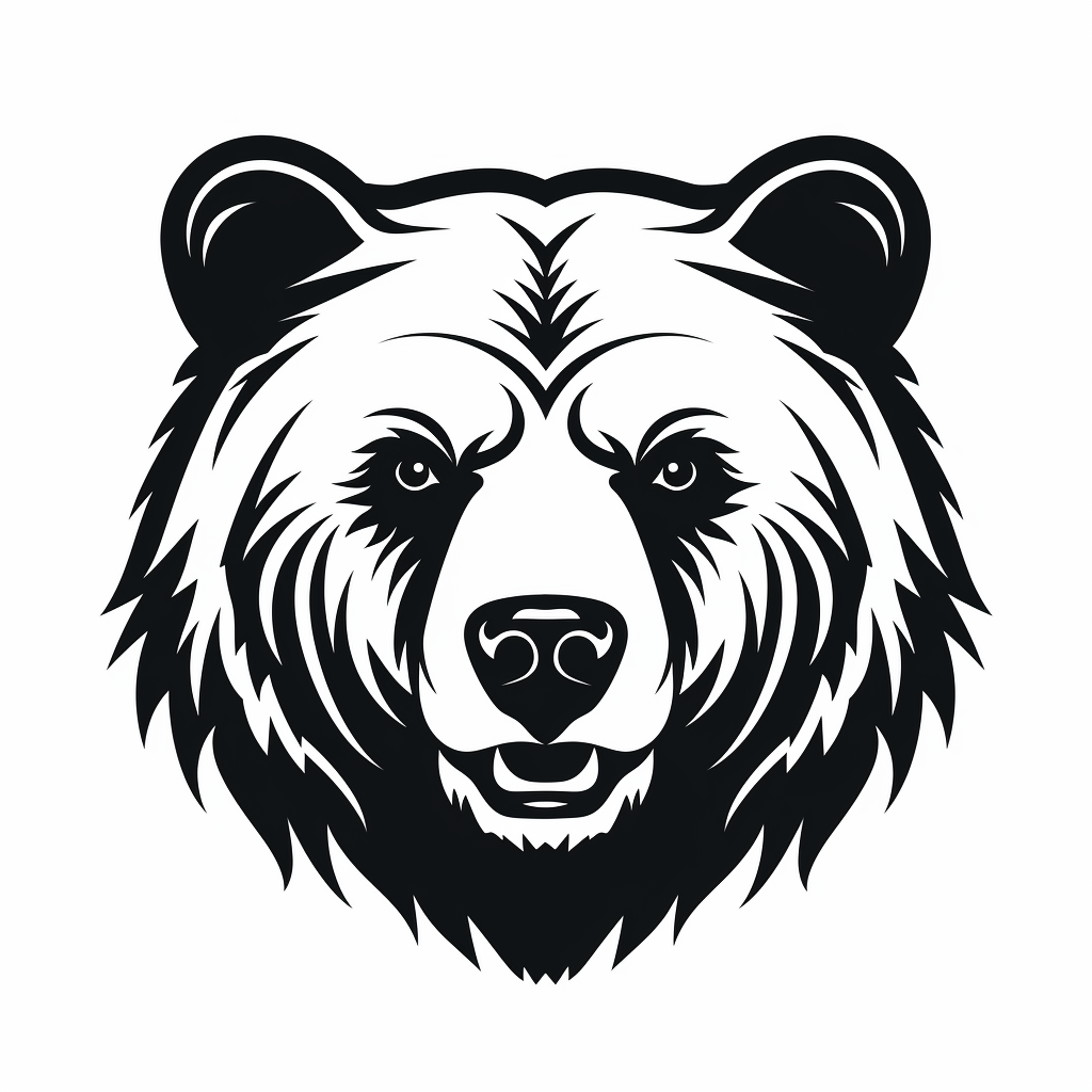 Black and white bear head icon