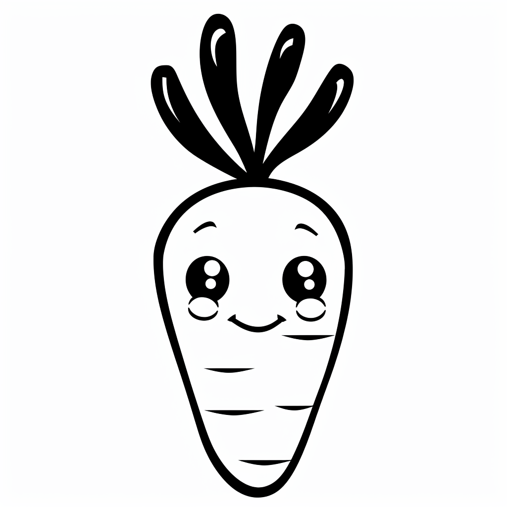 Sweet black eyes carrot clipart