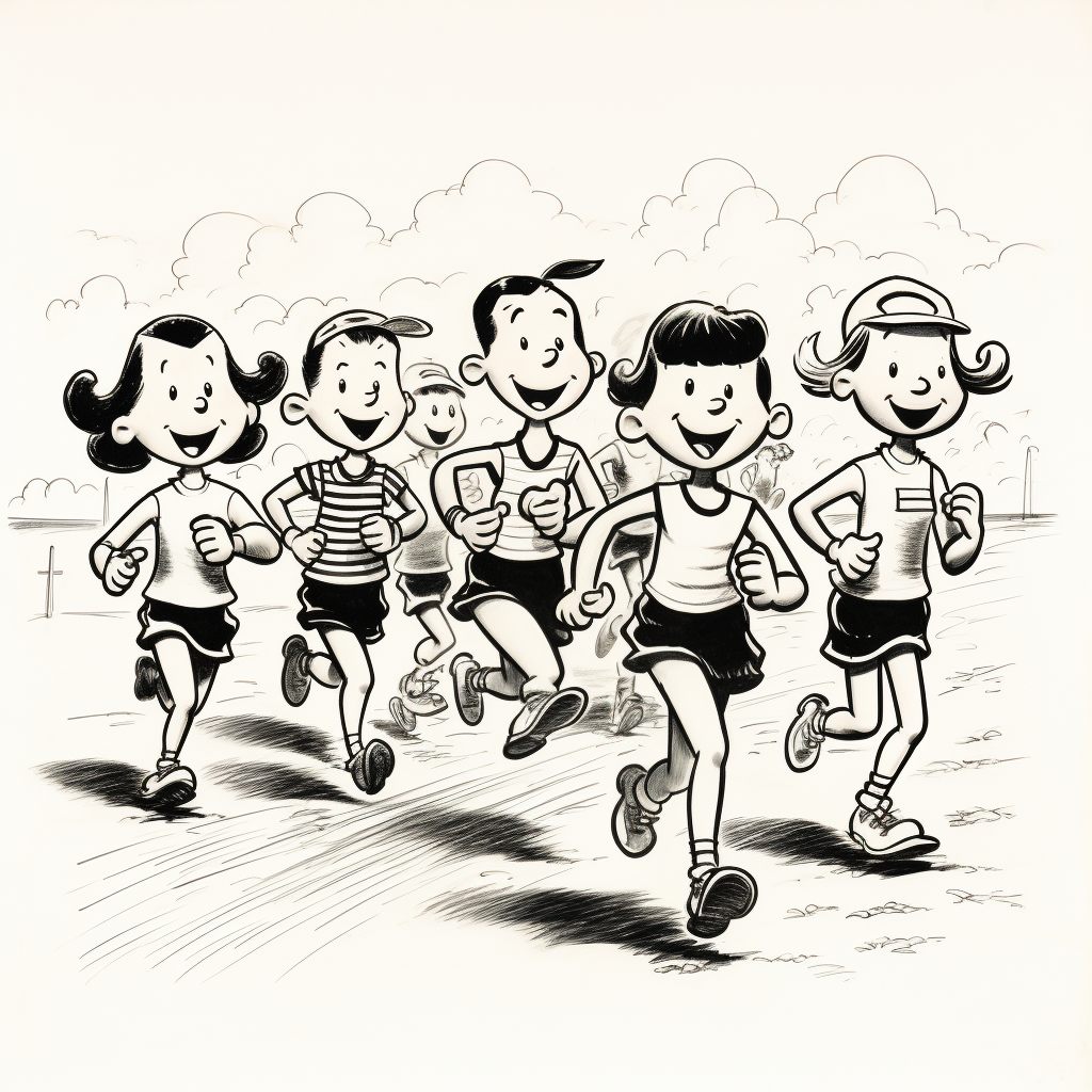 1930s Charles Schulz cartoon black runners