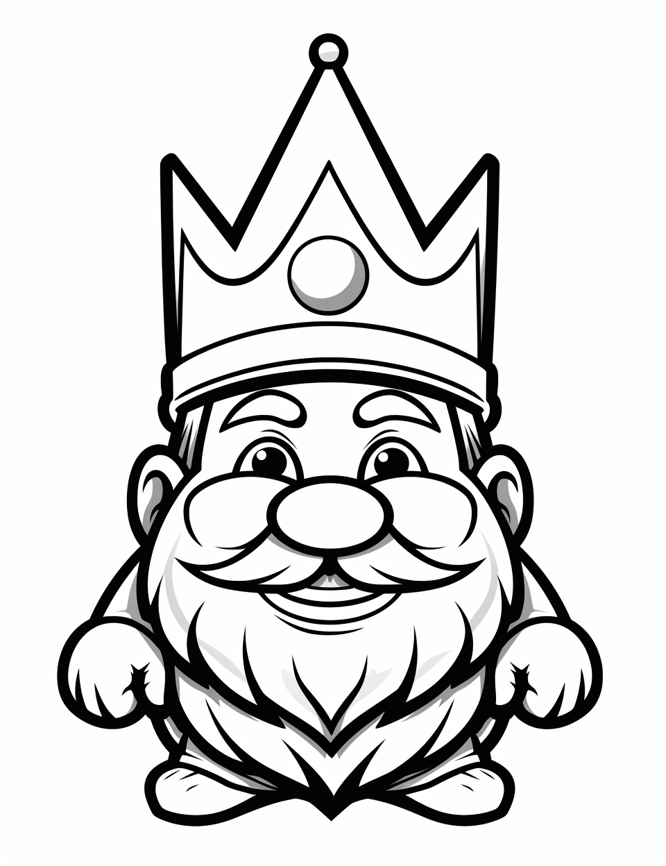 Black and white Kong gnome wearing a crown