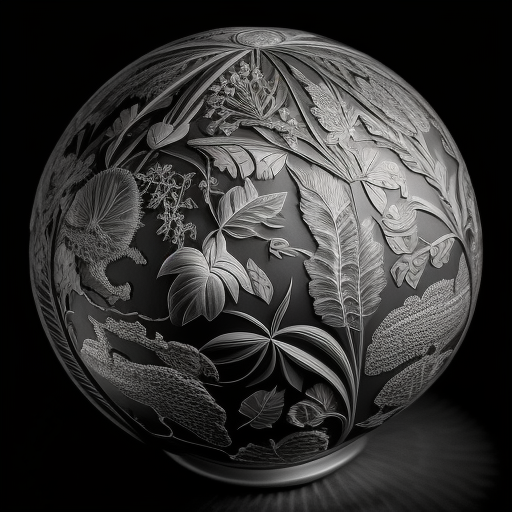 Black and white globe with Europe in focus