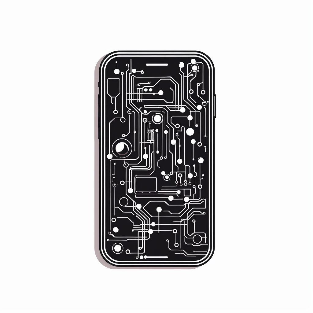 Black and White iPhone Icon Depicting Complexity