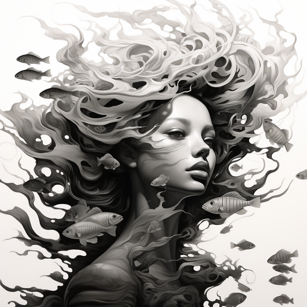 Creative black and white illustrations