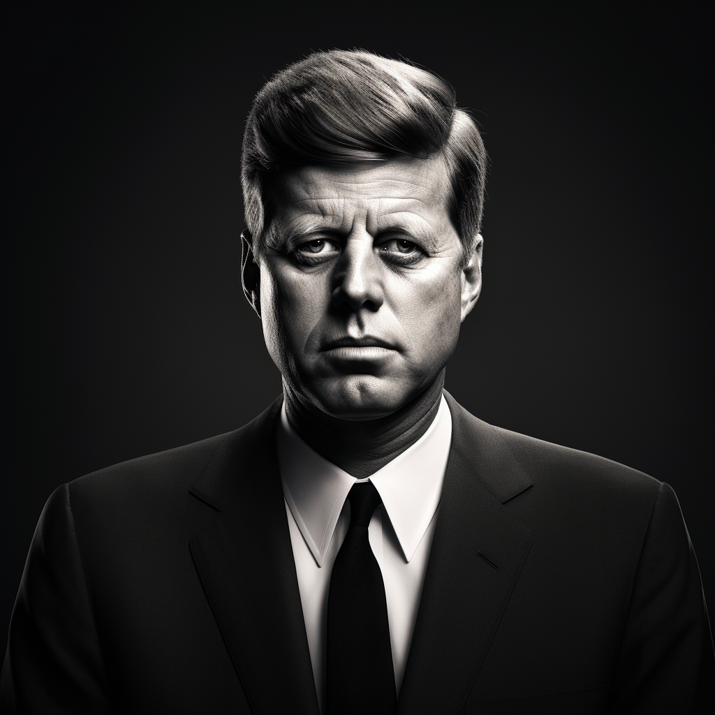 Black and White Portrait of John F. Kennedy