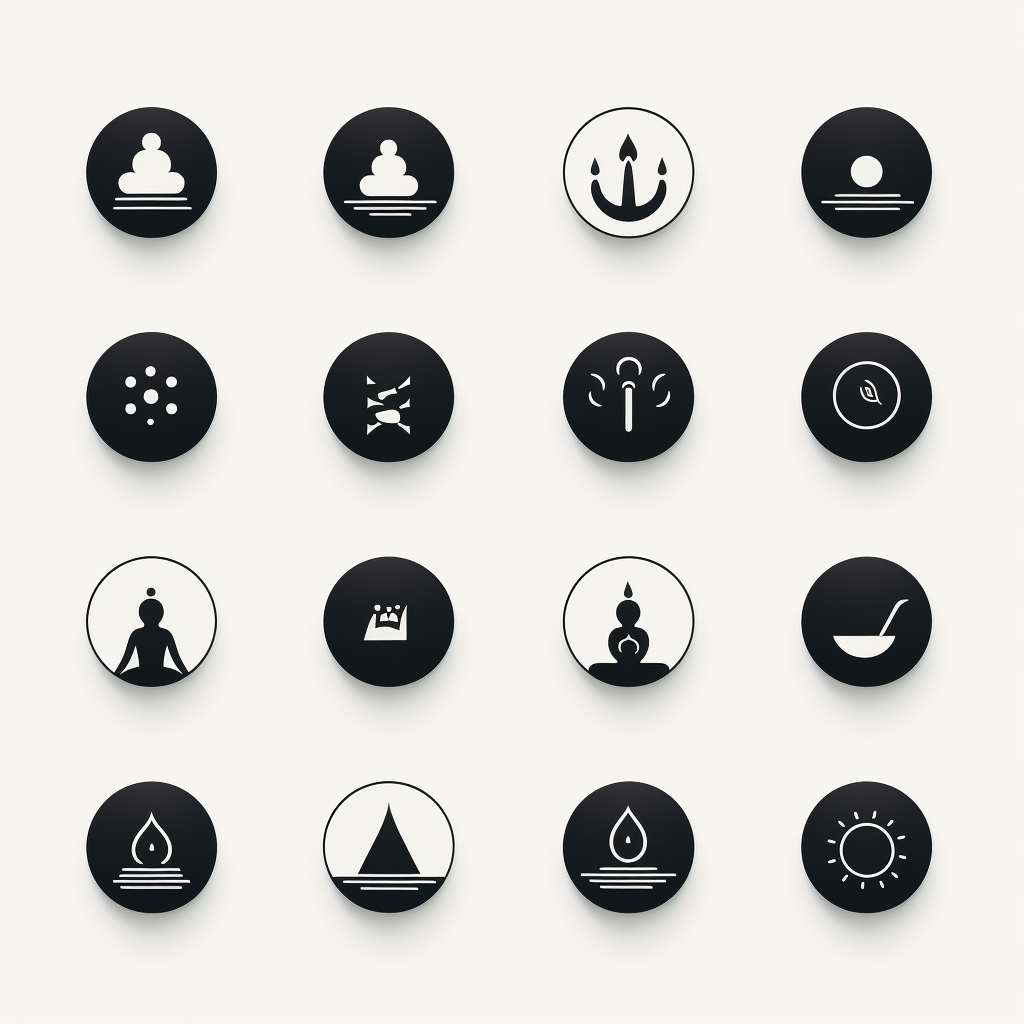 Black Yoga Site Icons for Enhanced User Experience