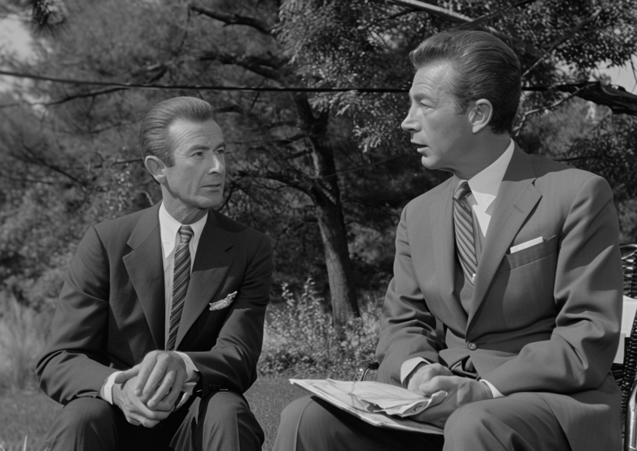 Black and white TV show with Marlin Perkins and helicopter